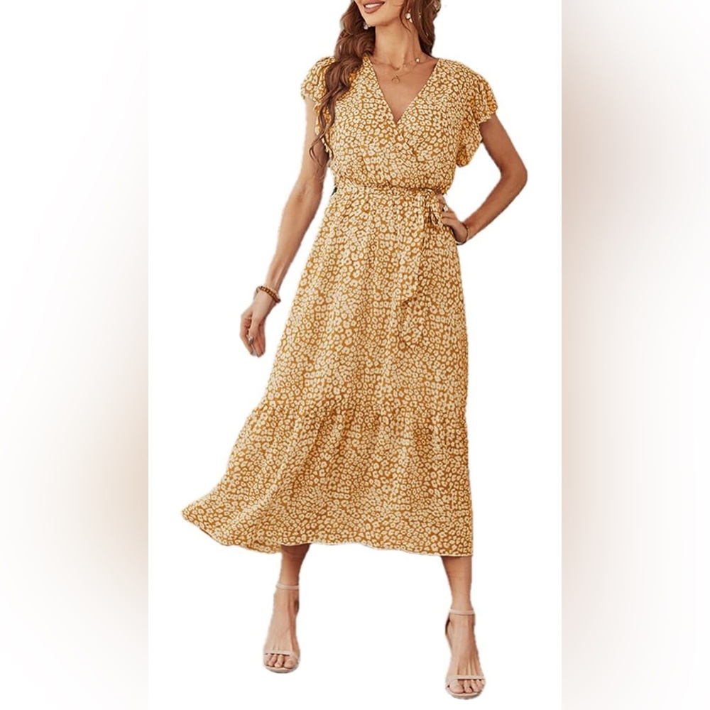 ❌SOLD❌NWT Graceasy Midi Dress with Belt - Picture 1 of 9